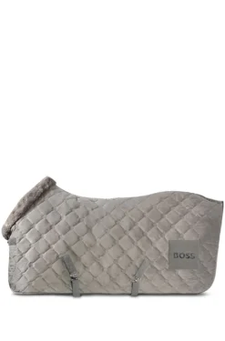 Equestrian velvet horse rug with faux sheepskin