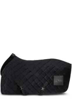 Equestrian velvet horse rug with faux sheepskin