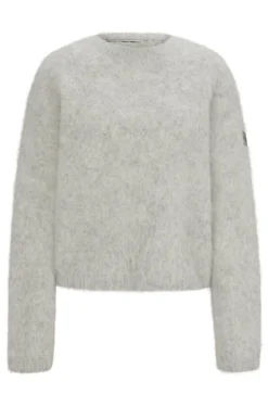 Equestrian voluminous sweater in an alpaca blend