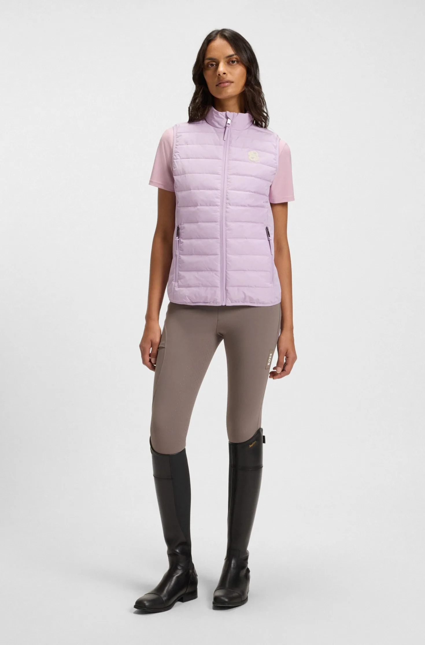 Equestrian waterproof gilet with Double B monogram