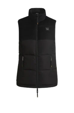 Equestrian waterproof gilet with corduroy trim