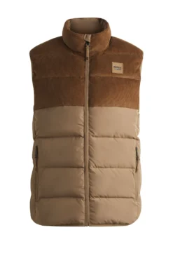 Equestrian waterproof padded gilet with panel