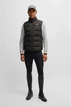 Equestrian waterproof padded gilet with panel