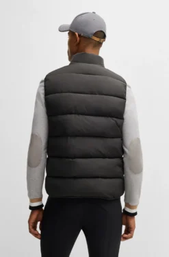 Equestrian waterproof padded gilet with panel