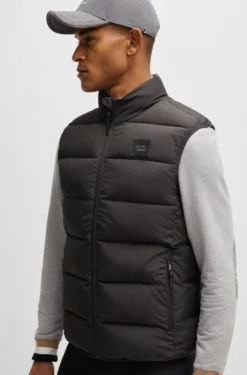 Equestrian waterproof padded gilet with panel