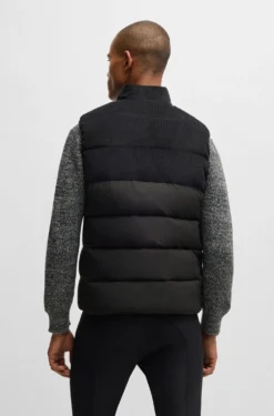 Equestrian waterproof padded gilet with panel