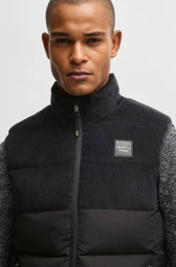 Equestrian waterproof padded gilet with panel