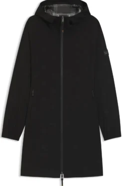 Equestrian waterproof raincoat with adjustable rear zips
