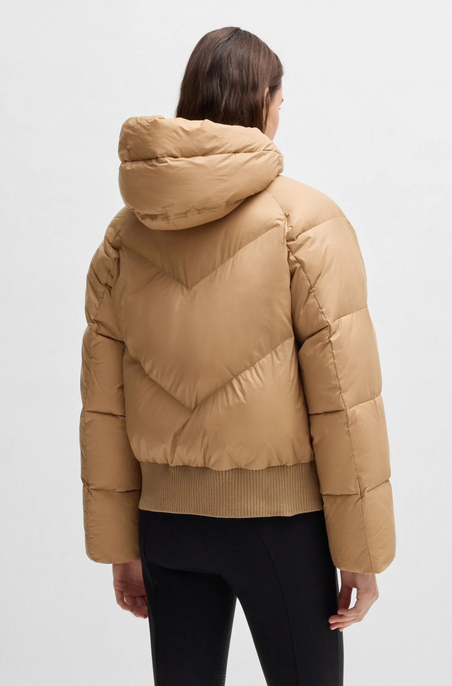 Equestrian water-repellent padded jacket in a bomber style