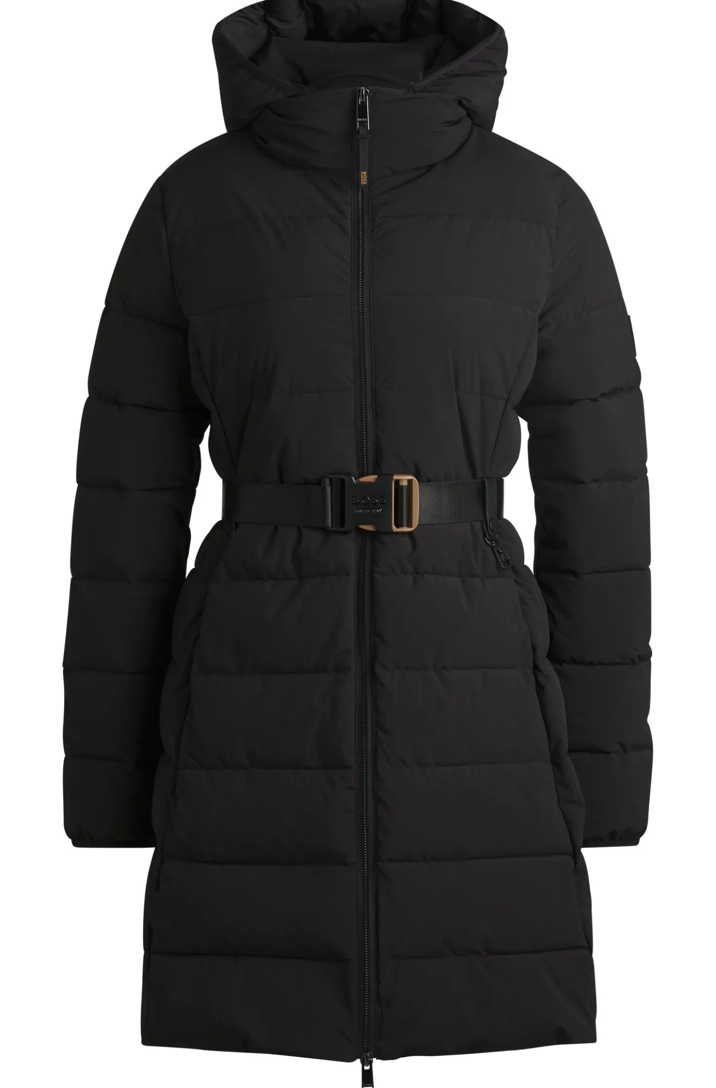 Equestrian water-repellent quilted coat with side zips