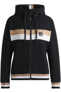 Equestrian zip hoodie in Italian stretch cotton