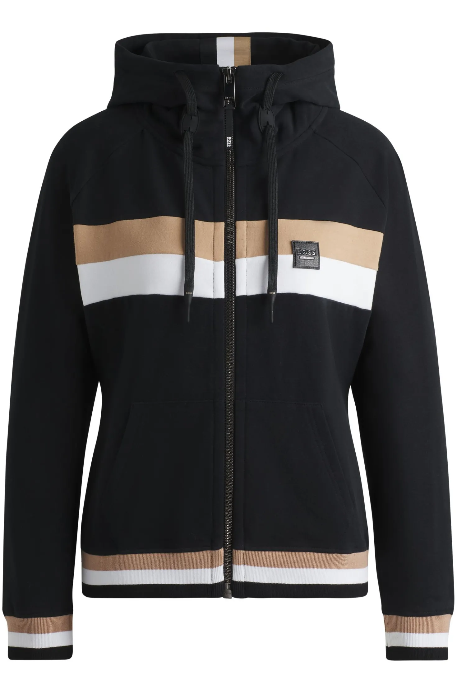 Equestrian zip hoodie in Italian stretch cotton