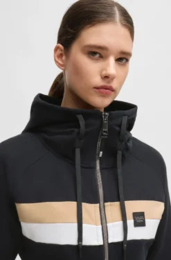 Equestrian zip hoodie in Italian stretch cotton
