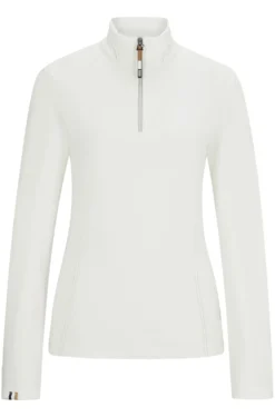 Equestrian zip-neck fleece in ultra-lightweight fabric