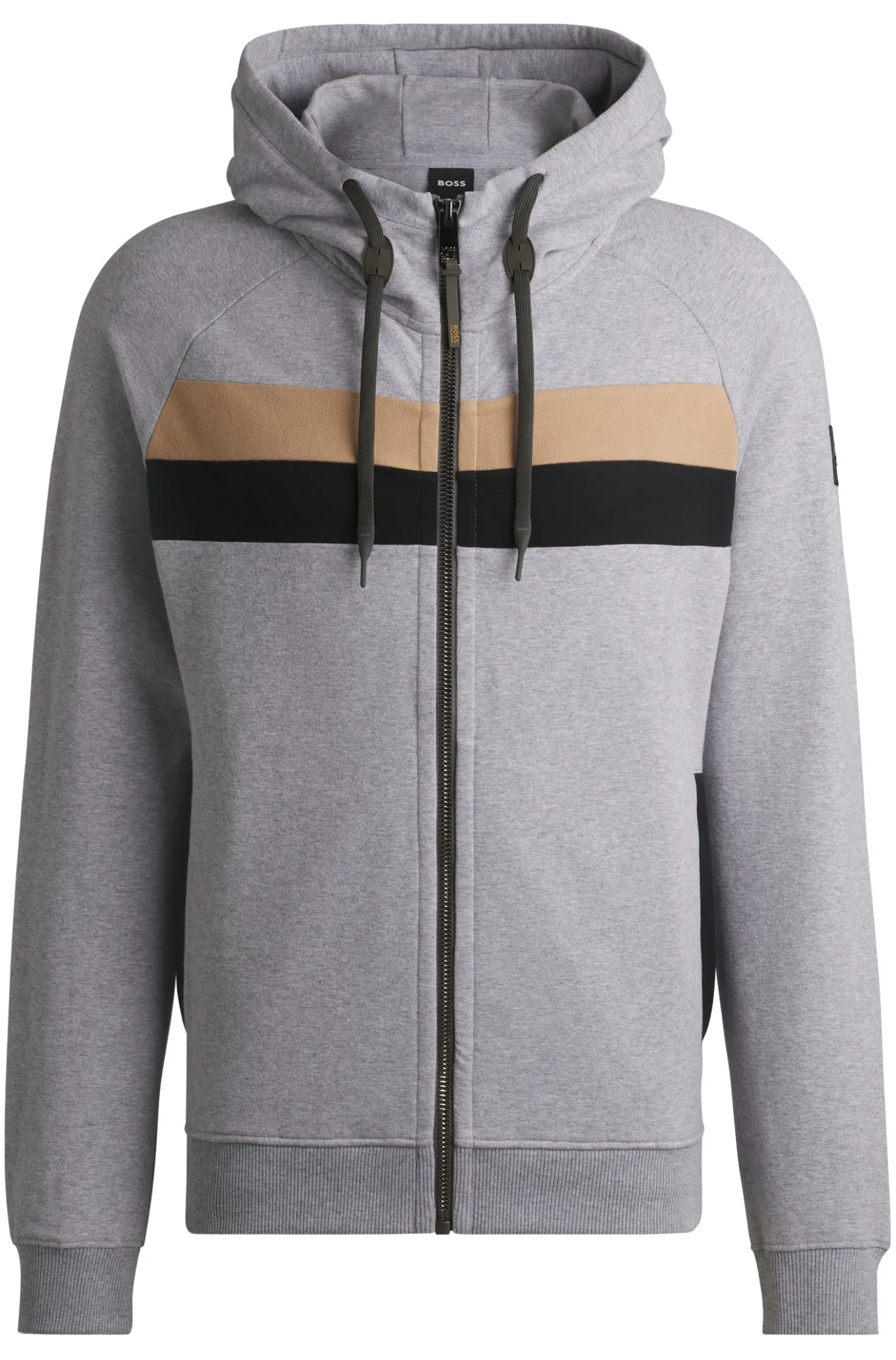 Equestrian zip-up hoodie in Italian stretch cotton