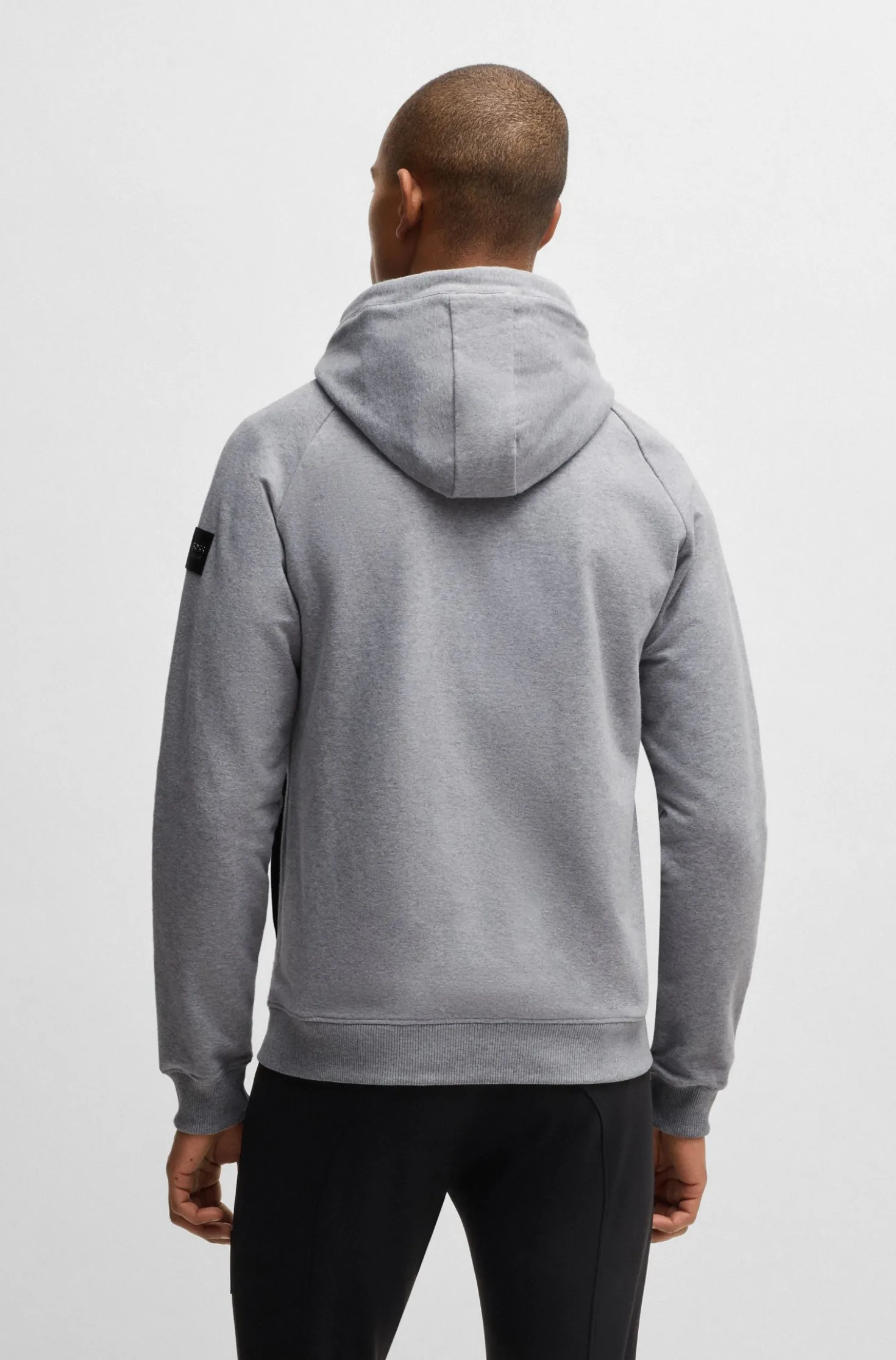 Equestrian zip-up hoodie in Italian stretch cotton