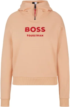 Equestrian zip-up hoodie with silicone logo patch