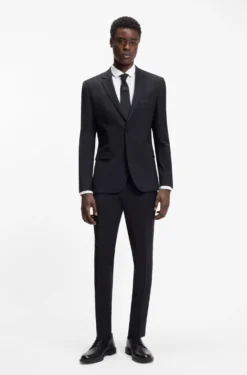 Extra-slim-fit shirt in cotton poplin with spread collar