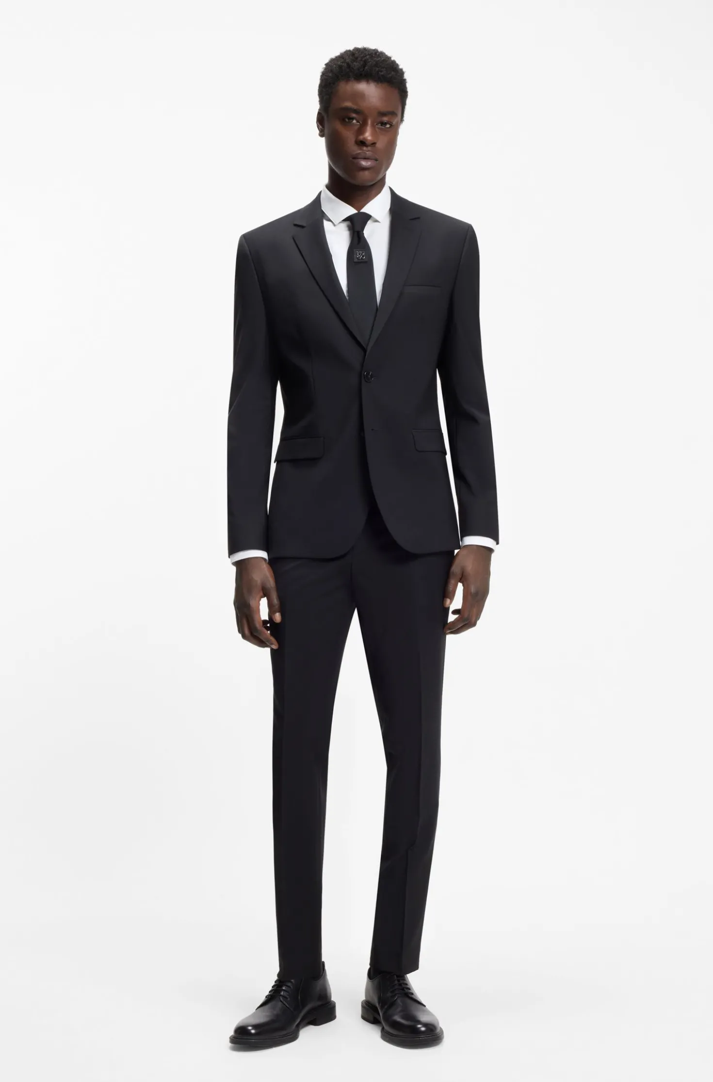 Extra-slim-fit shirt in cotton poplin with spread collar