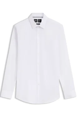 Extra-slim-fit shirt in easy-iron cotton-blend poplin