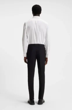 Extra-slim-fit shirt in stretch-cotton canvas