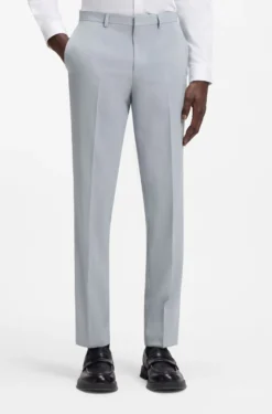 Extra-slim-fit suit in wool-blend poplin