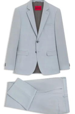 Extra-slim-fit suit in wool-blend poplin