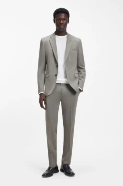 Extra-slim-fit suit in wool-blend poplin