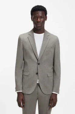 Extra-slim-fit suit in wool-blend poplin