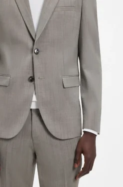 Extra-slim-fit suit in wool-blend poplin