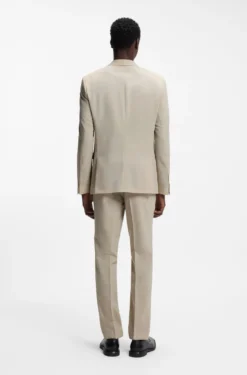 Extra-slim-fit suit in wool-blend poplin