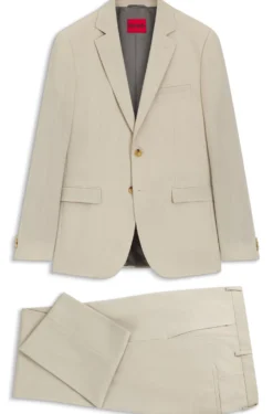 Extra-slim-fit suit in wool-blend poplin