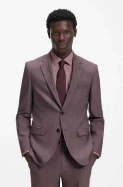 Extra-slim-fit suit in wool-blend poplin