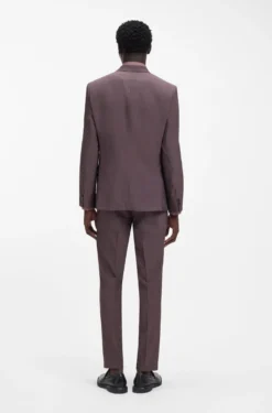 Extra-slim-fit suit in wool-blend poplin