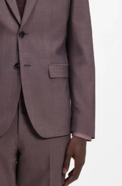 Extra-slim-fit suit in wool-blend poplin