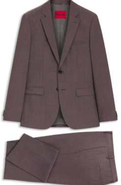 Extra-slim-fit suit in wool-blend poplin
