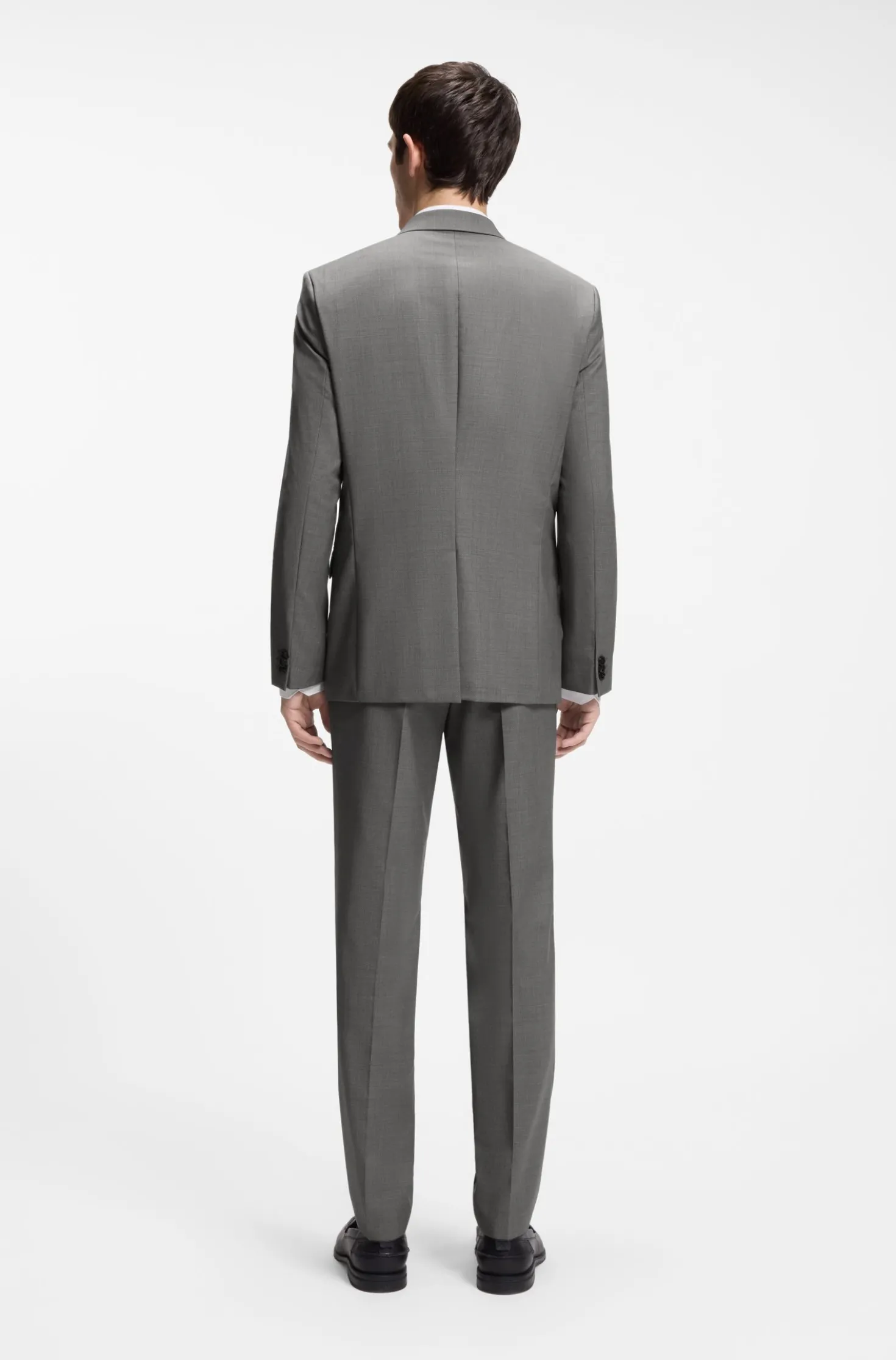 Extra-slim-fit suit jacket in virgin-wool dobby