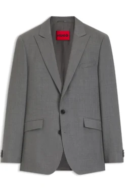 Extra-slim-fit suit jacket in virgin-wool dobby