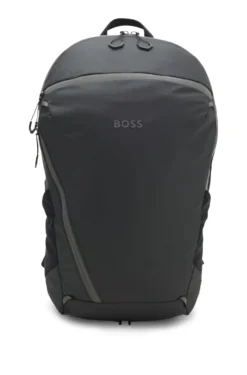 Faux-leather backpack with reflective details