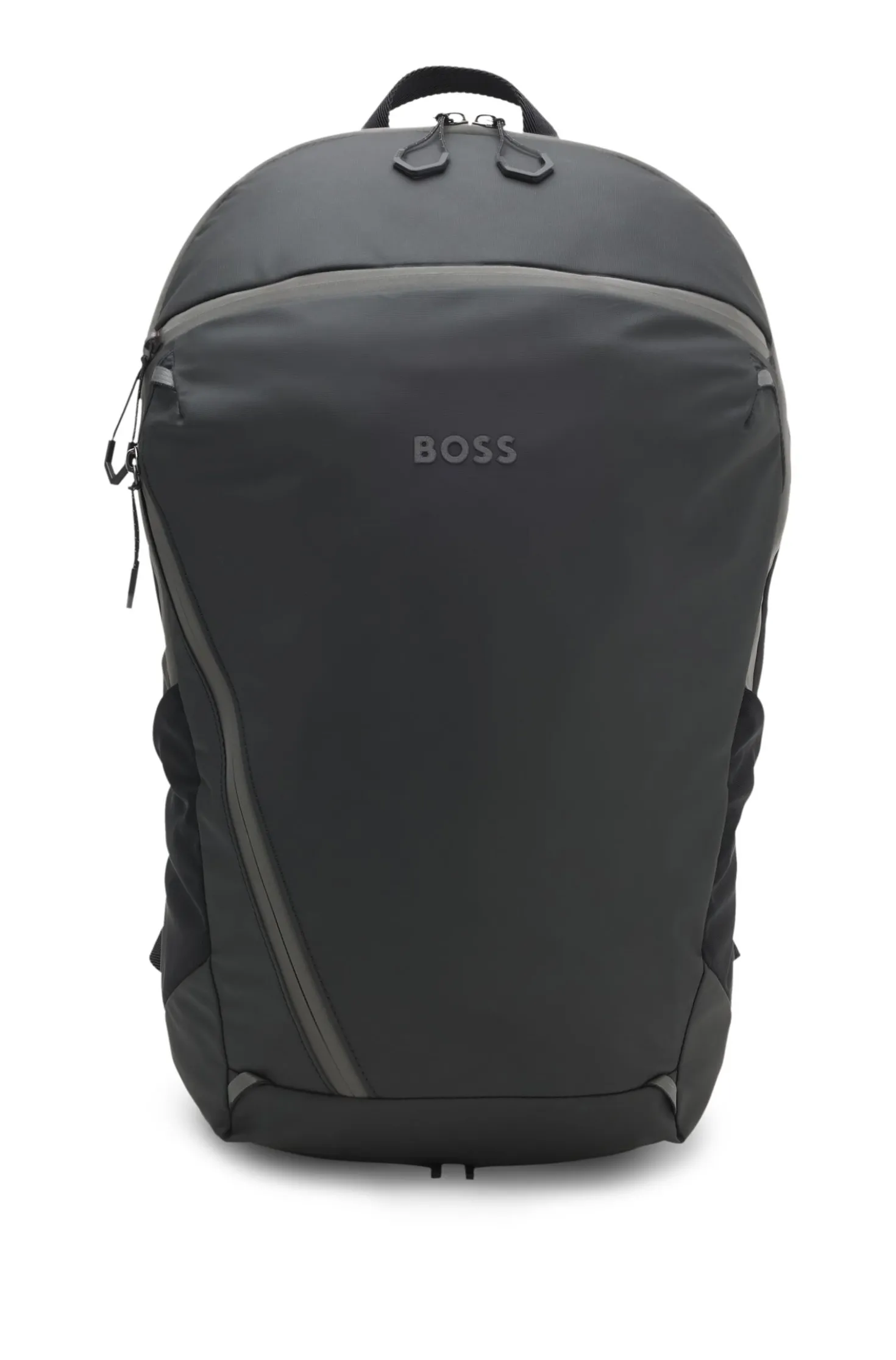 Faux-leather backpack with reflective details