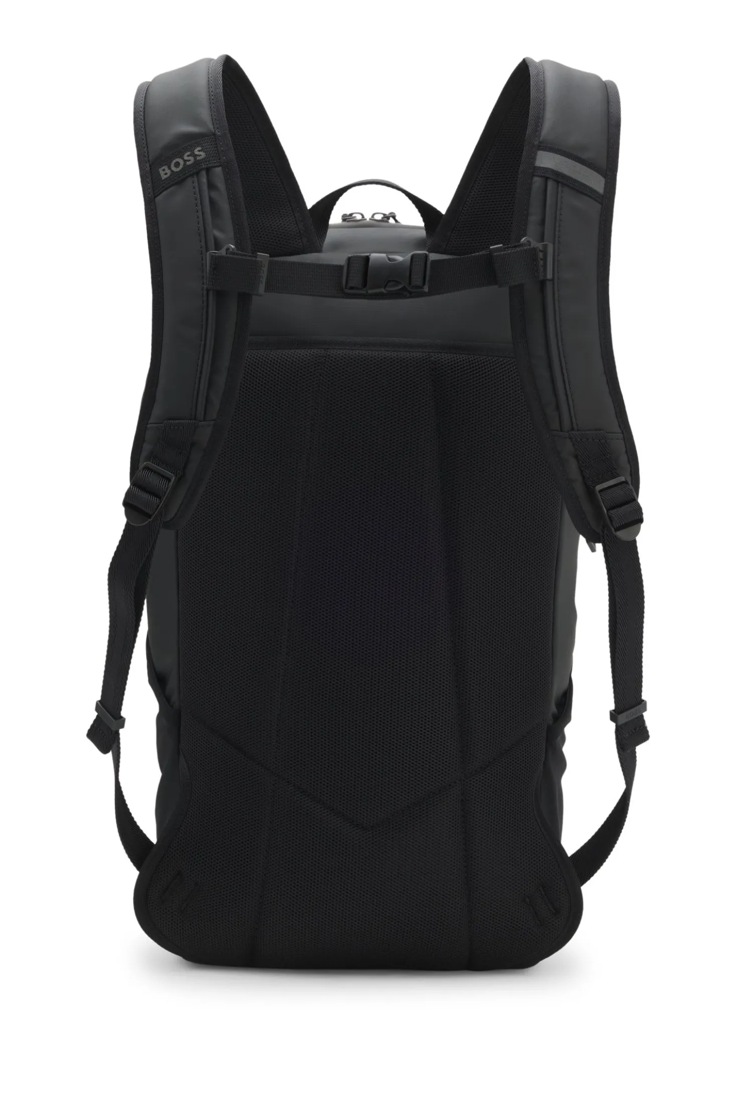 Faux-leather backpack with reflective details
