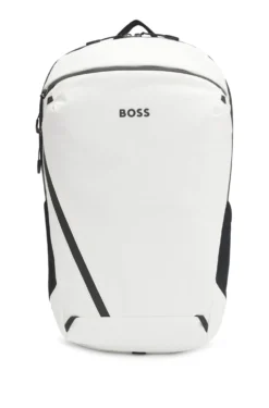 Faux-leather backpack with reflective details