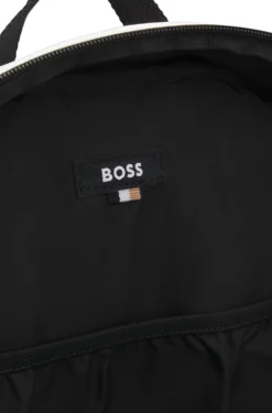 Faux-leather backpack with reflective details