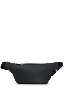 Faux-leather belt bag with embossed logo