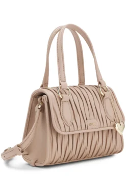 Faux-leather handbag with heart charm