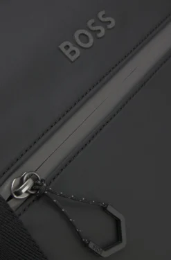 Faux-leather holdall with reflective details