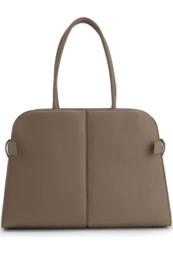 Faux-leather tote bag with embossed logo