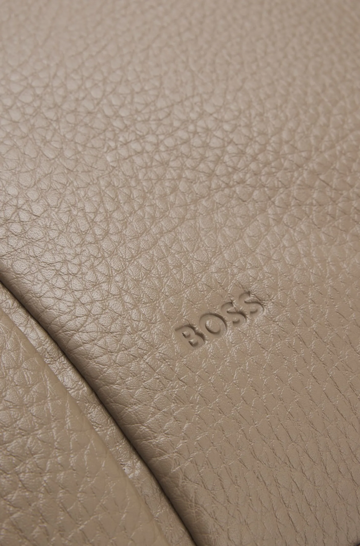 Faux-leather tote bag with embossed logo
