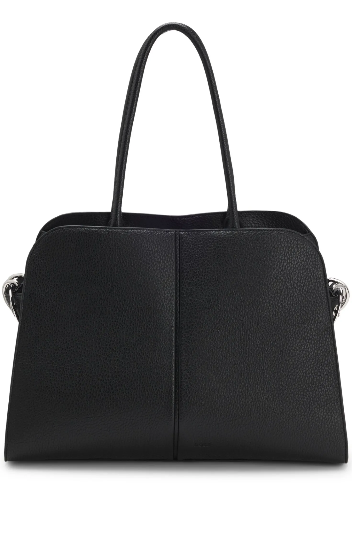 Faux-leather tote bag with embossed logo