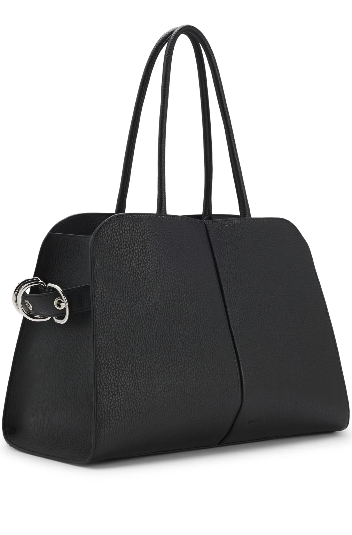 Faux-leather tote bag with embossed logo